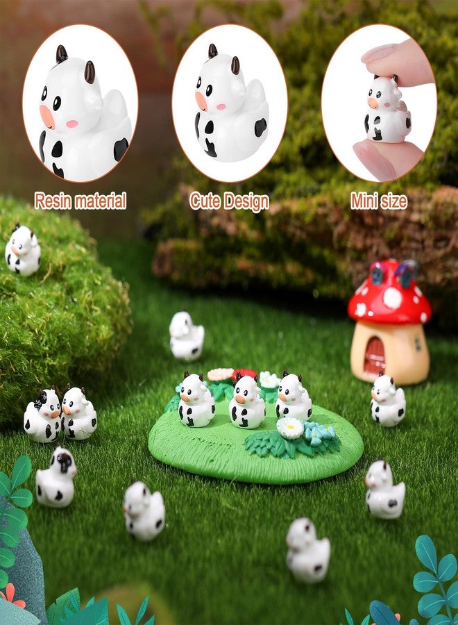 GGSTDDUP 50 Pcs Cow Ducks Toy Figures, Mini Cow Resin Ducks Bulk, Tiny Cows Figurine Dress up Duck Toy for Party Favors (Cow) - Image 3